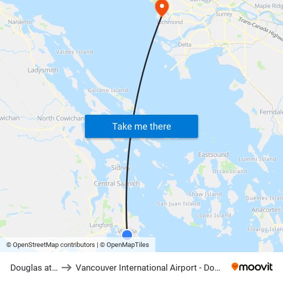 Douglas at View to Vancouver International Airport - Domestic Terminal map