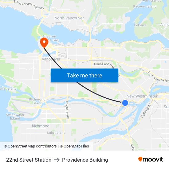 22nd Street Station to Providence Building map