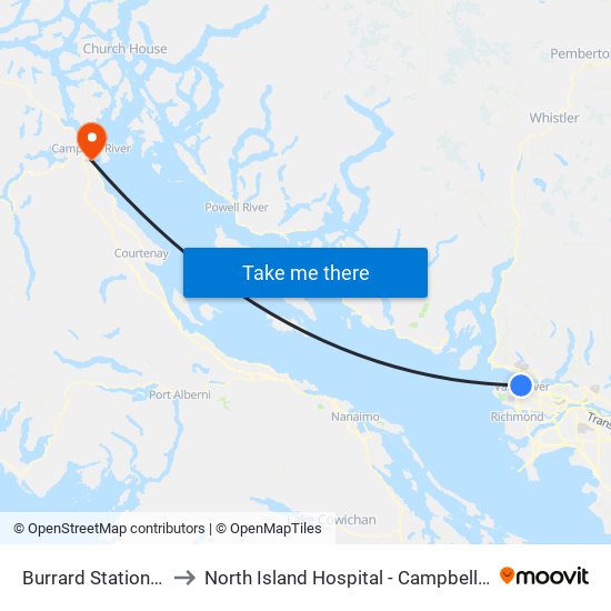 Burrard Station @ Bay 1 to North Island Hospital - Campbell River & District map