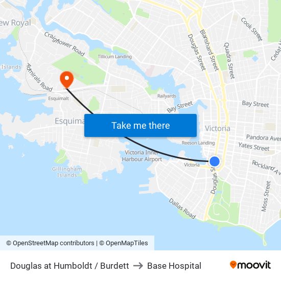 Douglas at Humboldt / Burdett to Base Hospital map