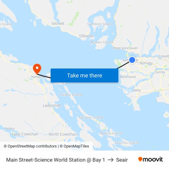 Main Street-Science World Station @ Bay 1 to Seair map