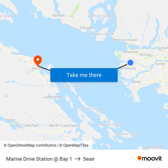 Marine Drive Station @ Bay 1 to Seair map