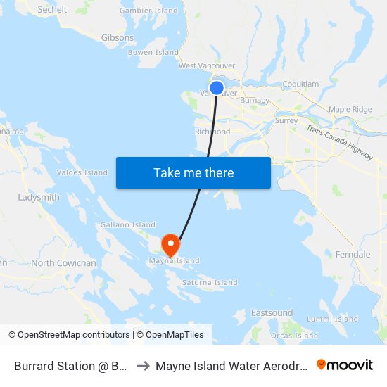 Burrard Station @ Bay 1 to Mayne Island Water Aerodrome map