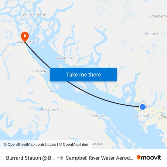 Burrard Station @ Bay 1 to Campbell River Water Aerodrome map