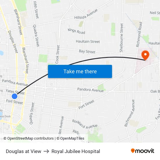 Douglas at View to Royal Jubilee Hospital map