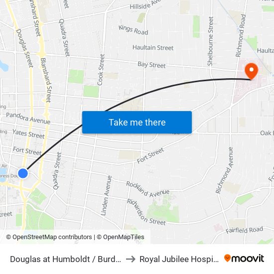 Douglas at Humboldt / Burdett to Royal Jubilee Hospital map