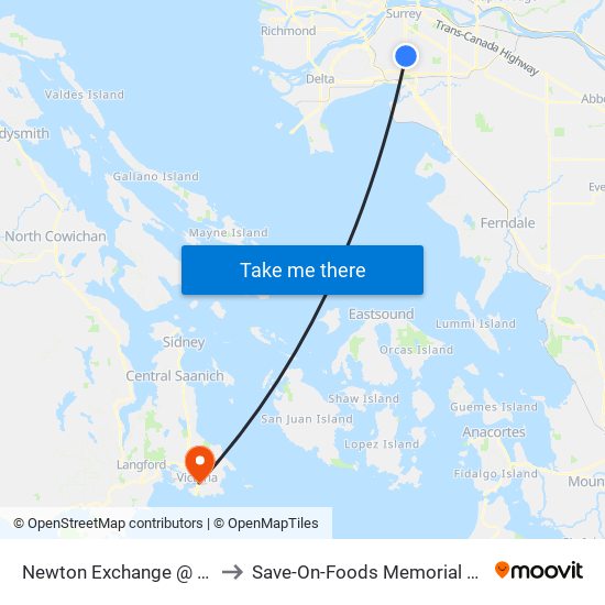 Newton Exchange @ Bay 4 to Save-On-Foods Memorial Centre map
