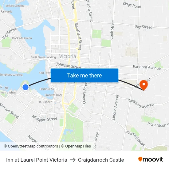 Inn at Laurel Point Victoria to Craigdarroch Castle map