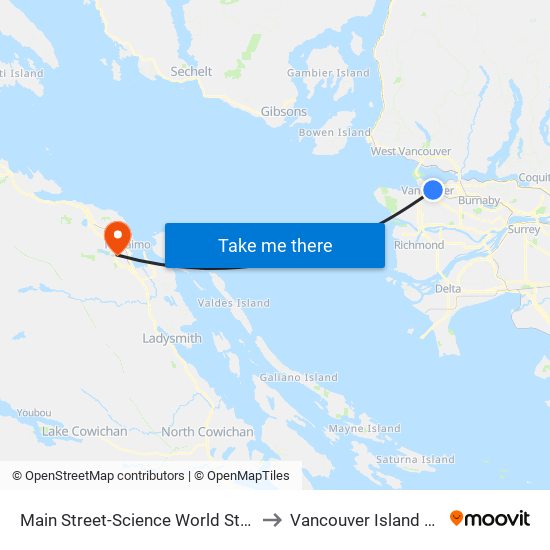 Main Street-Science World Station @ Bay 1 to Vancouver Island University map