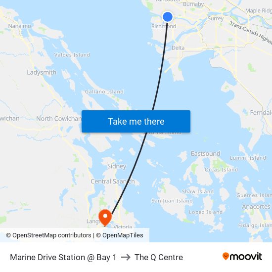 Marine Drive Station @ Bay 1 to The Q Centre map