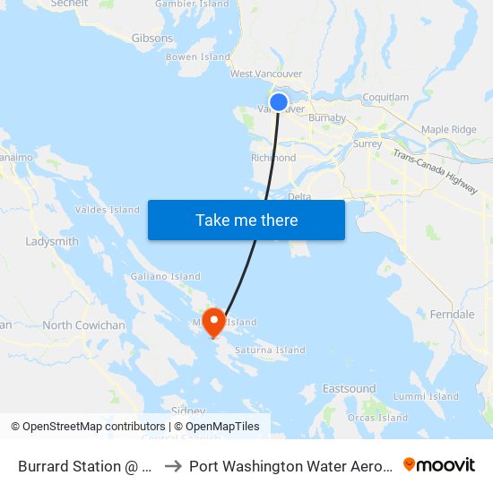 Burrard Station @ Bay 1 to Port Washington Water Aerodrome map