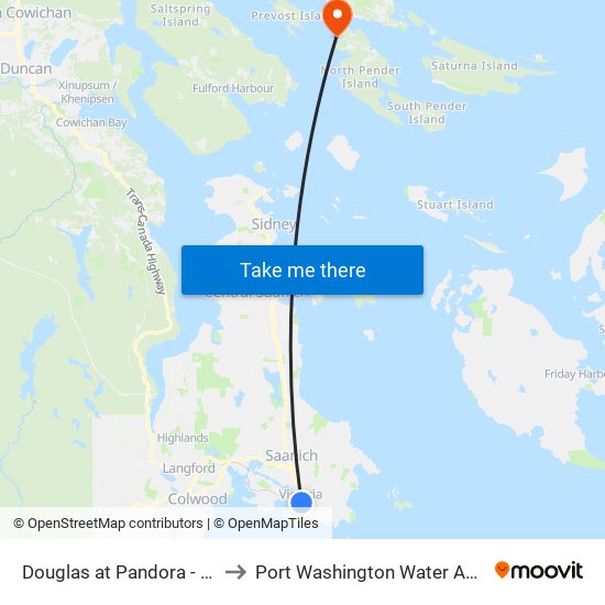 Douglas at Pandora - City Hall to Port Washington Water Aerodrome map