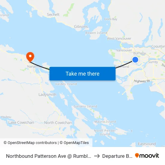 Northbound Patterson Ave @ Rumble St to Departure Bay map