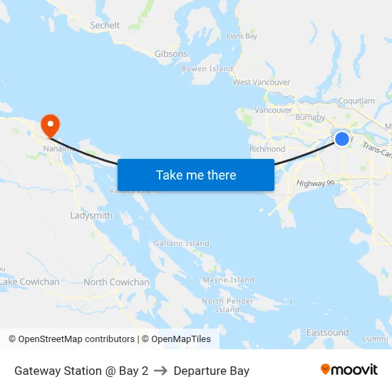 Gateway Station @ Bay 2 to Departure Bay map