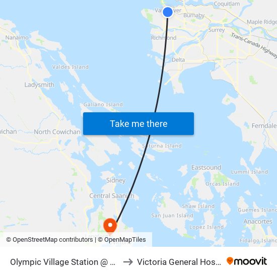 Olympic Village Station @ Bay 1 to Victoria General Hospital map