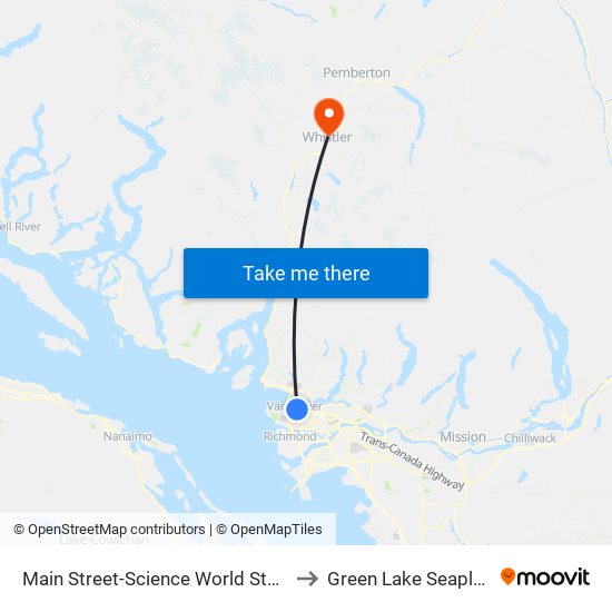 Main Street-Science World Station @ Bay 1 to Green Lake Seaplane Base map