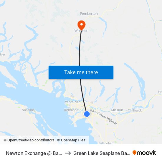 Newton Exchange @ Bay 4 to Green Lake Seaplane Base map