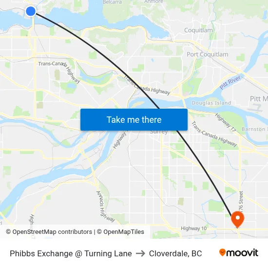 Phibbs Exchange @ Turning Lane to Cloverdale, BC map