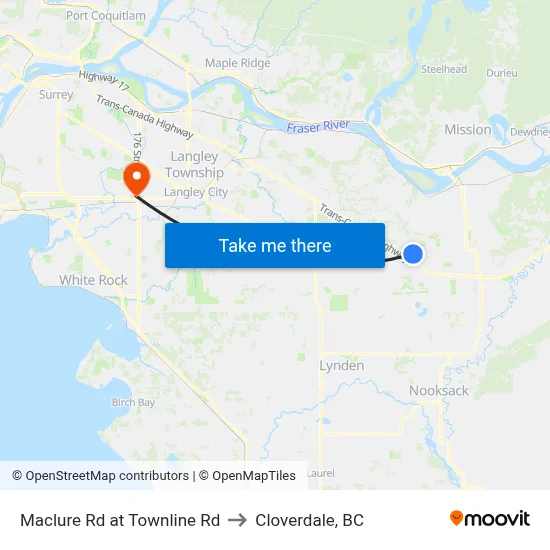 Maclure Rd at Townline Rd to Cloverdale, BC map