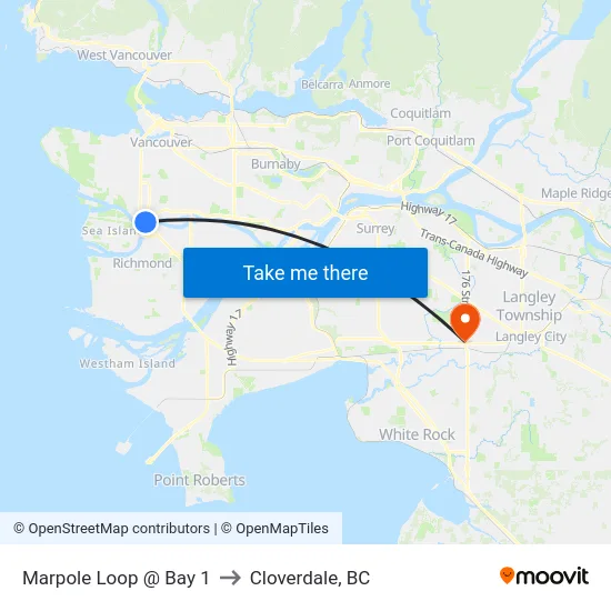 Marpole Loop @ Bay 1 to Cloverdale, BC map