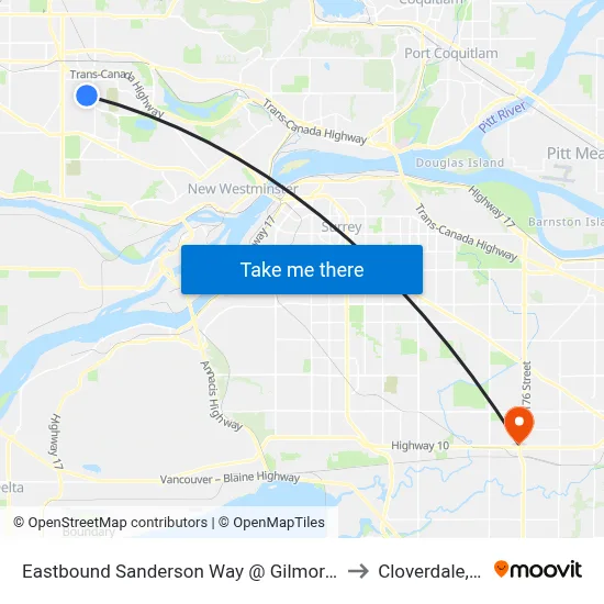 Eastbound Sanderson Way @ Gilmore Way to Cloverdale, BC map