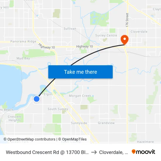 Westbound Crescent Rd @ 13700 Block to Cloverdale, BC map