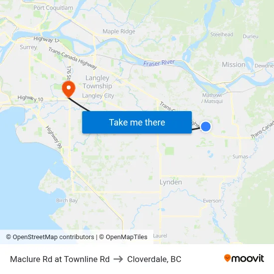 Maclure Rd at Townline Rd to Cloverdale, BC map