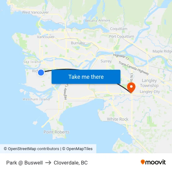 Park @ Buswell to Cloverdale, BC map