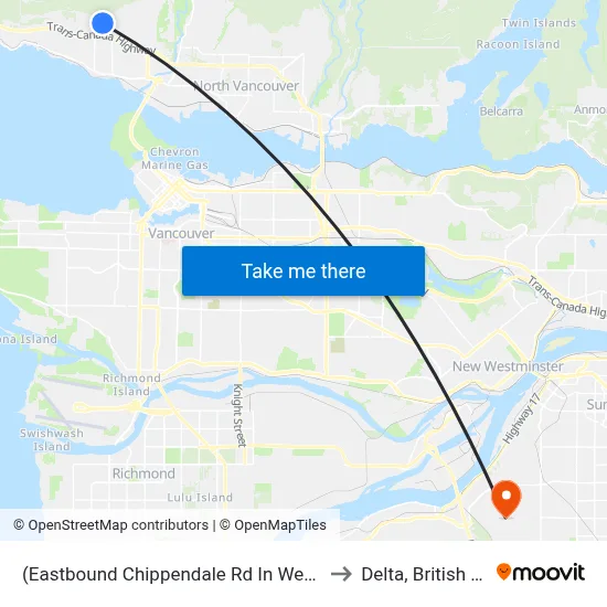 (Eastbound Chippendale Rd In Westhill Dr Area) (Flag) to Delta, British Columbia map