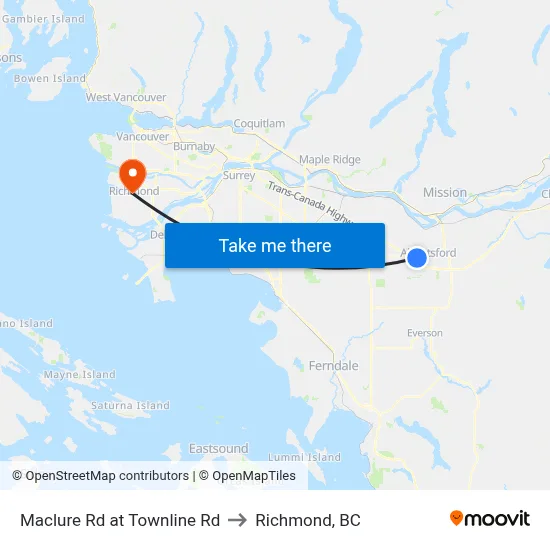 Maclure Rd at Townline Rd to Richmond, BC map