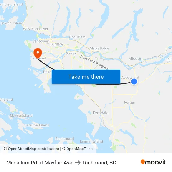Mccallum Rd at Mayfair Ave to Richmond, BC map