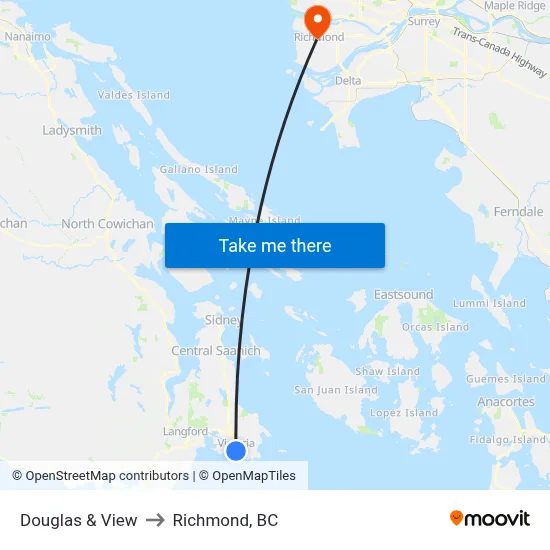 Douglas & View to Richmond, BC map