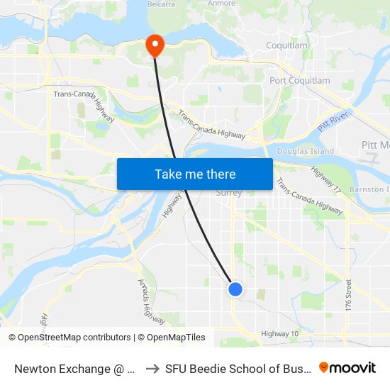 Newton Exchange @ Bay 4 to SFU Beedie School of Business map