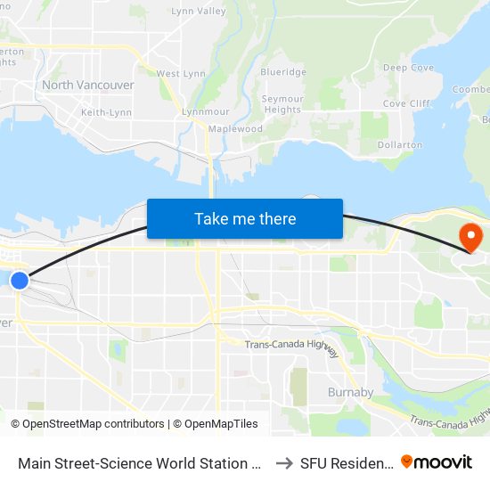 Main Street-Science World Station @ Bay 1 to SFU Residences map