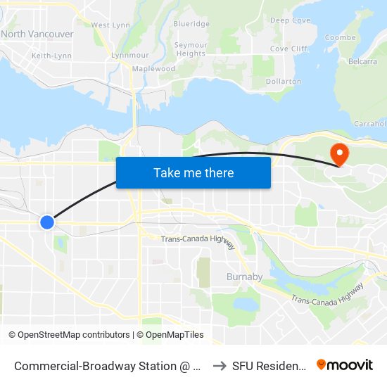 Commercial-Broadway Station @ Bay 5 to SFU Residences map