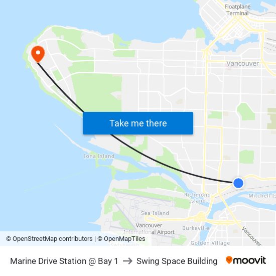 Marine Drive Station @ Bay 1 to Swing Space Building map