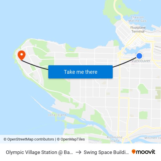 Olympic Village Station @ Bay 1 to Swing Space Building map