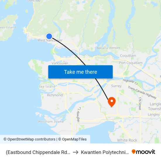 (Eastbound Chippendale Rd In Westhill Dr Area) (Flag) to Kwantlen Polytechnic University (Surrey) map
