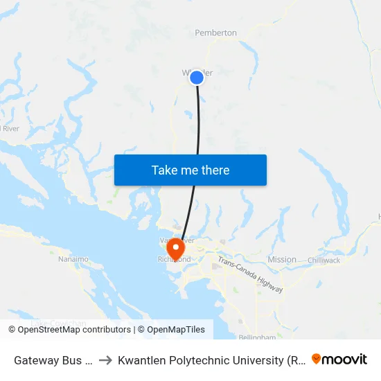 Gateway Bus Loop to Kwantlen Polytechnic University (Richmond) map