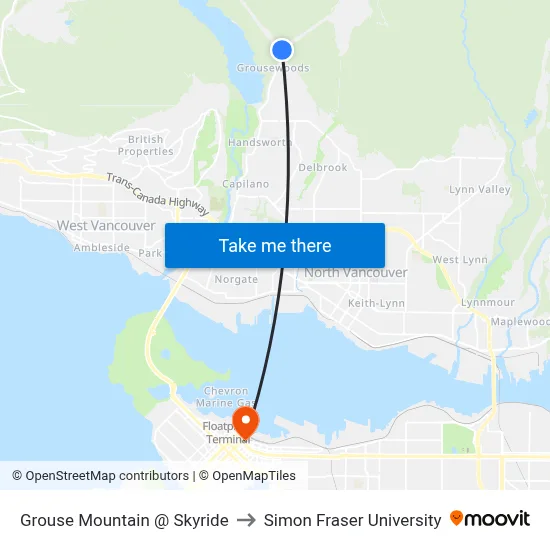 Grouse Mountain @ Skyride to Simon Fraser University map