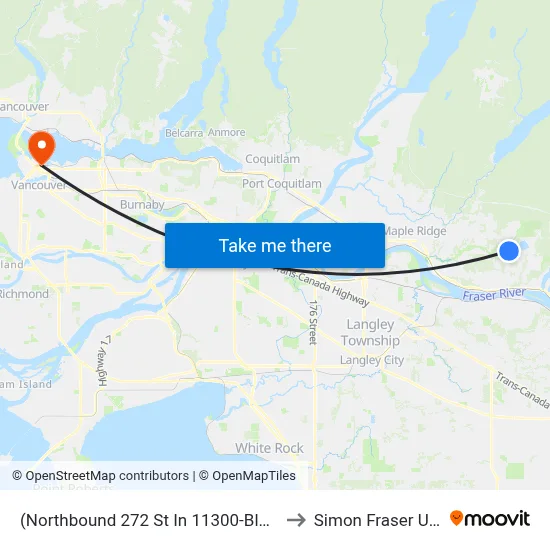 (Northbound 272 St In 11300-Block Area) (Flag) to Simon Fraser University map