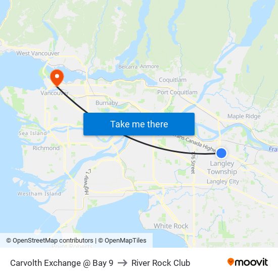 Carvolth Exchange @ Bay 9 to River Rock Club map