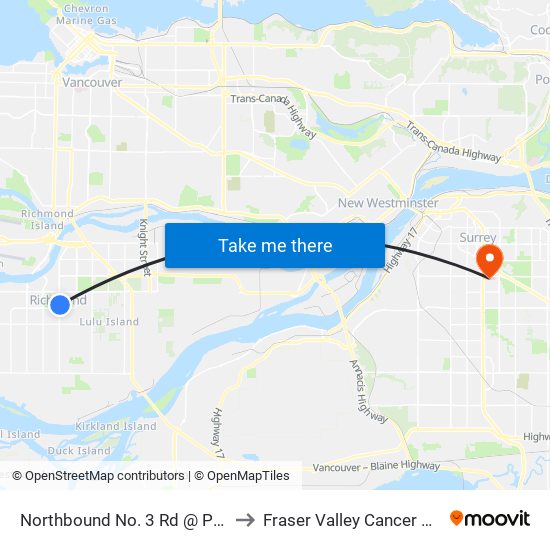 Northbound No. 3 Rd @ Park Rd to Fraser Valley Cancer Center map