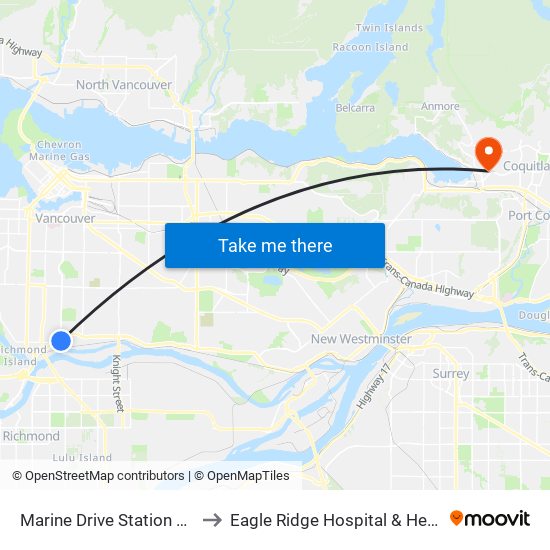 Marine Drive Station @ Bay 1 to Eagle Ridge Hospital & Health Care map