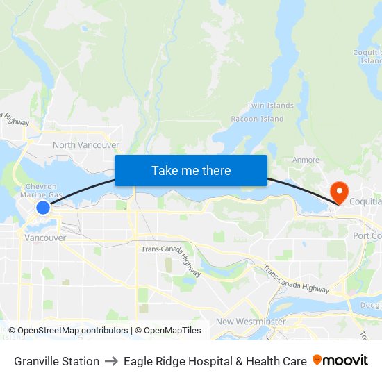 Granville Station to Eagle Ridge Hospital & Health Care map