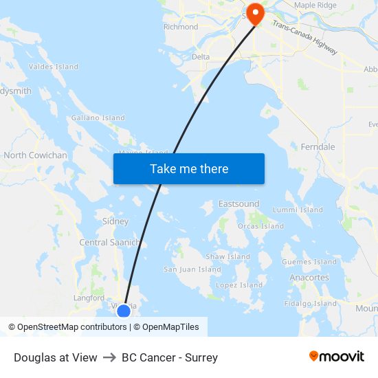 Douglas at View to BC Cancer - Surrey map