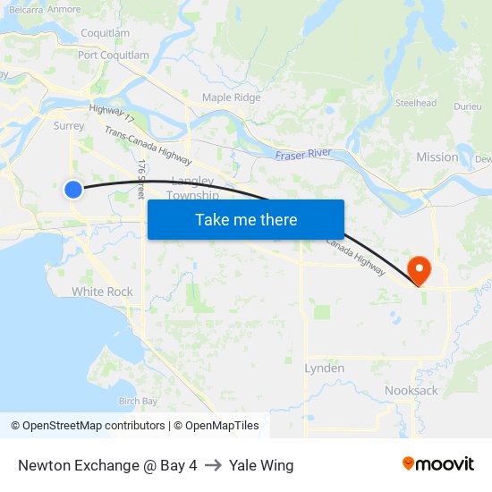 Newton Exchange @ Bay 4 to Yale Wing map