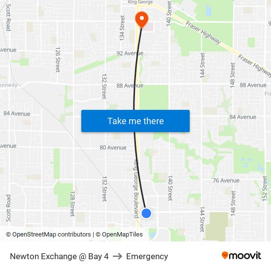 Newton Exchange @ Bay 4 to Emergency map