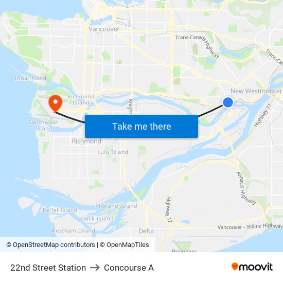 22nd Street Station to Concourse A map