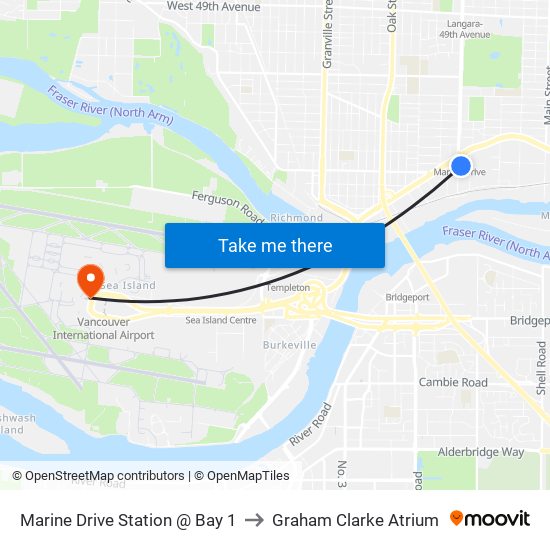 Marine Drive Station @ Bay 1 to Graham Clarke Atrium map